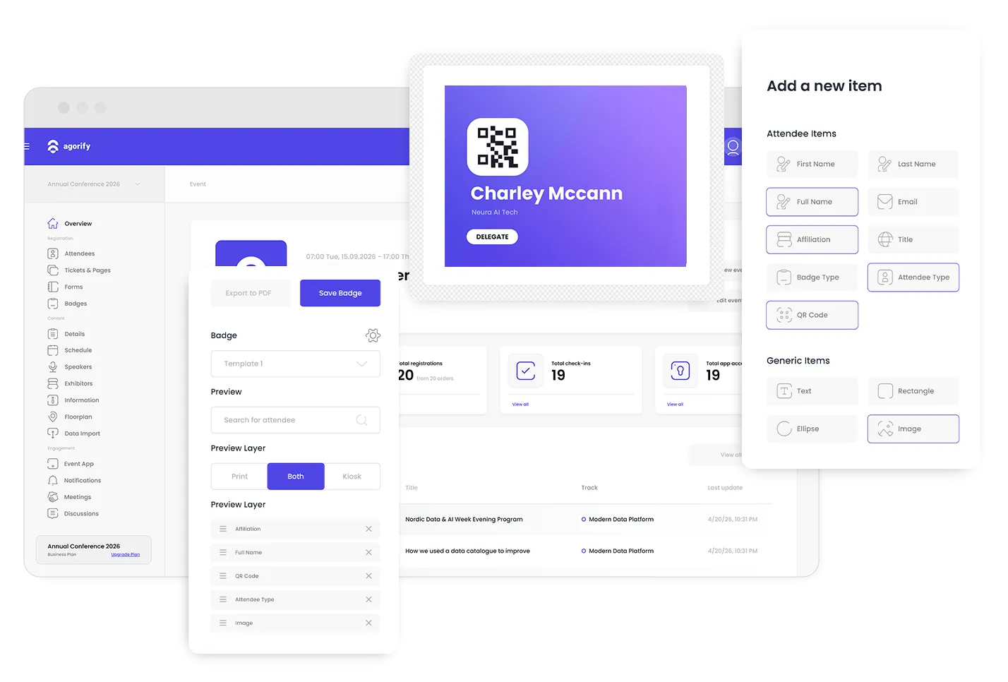 Free event badge maker