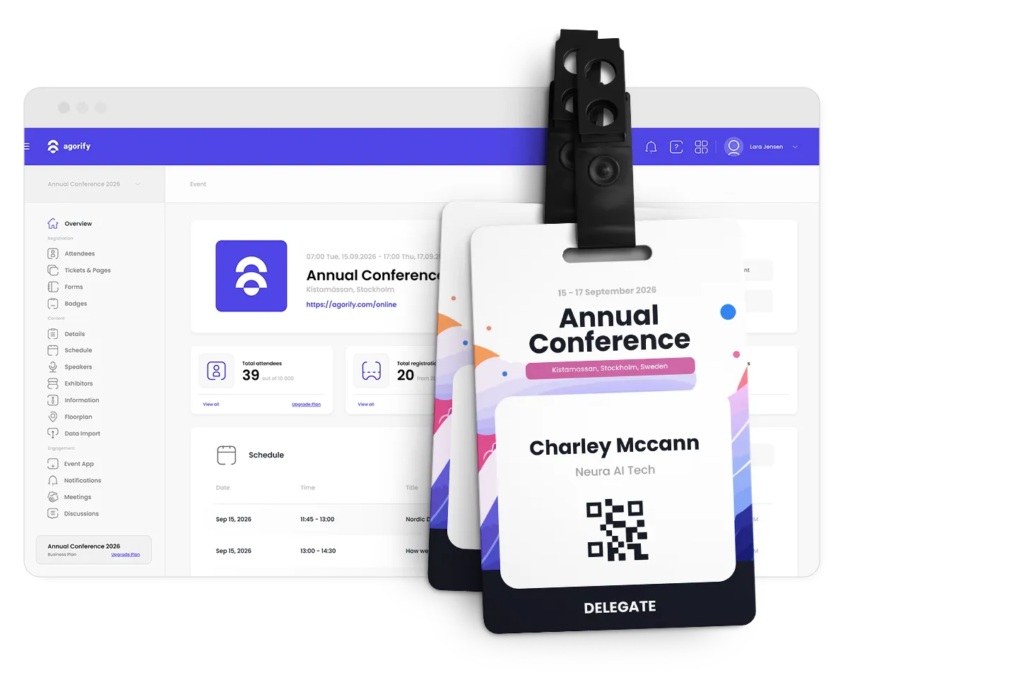 Onsite badge printing kiosk